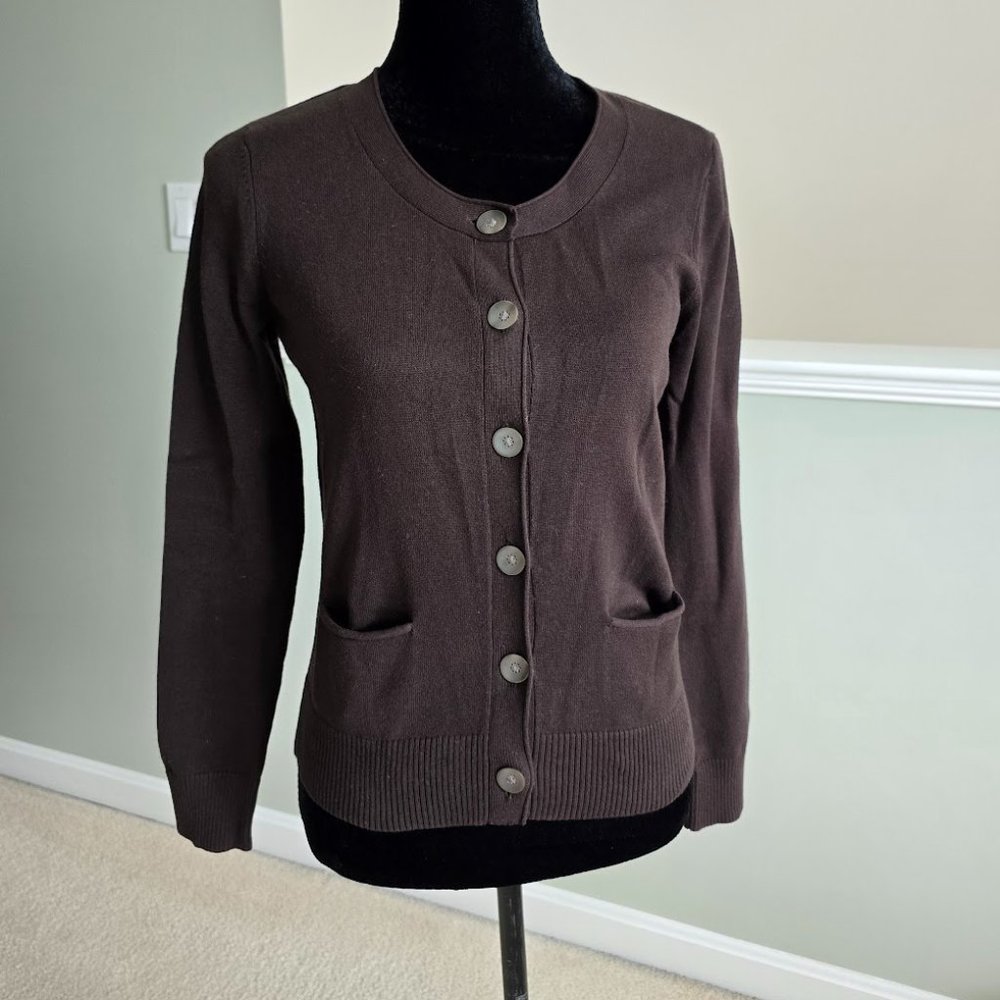 J. Jill Chocolate Brown Cardigan Sweater Sz Extra Small (XS) NWOT